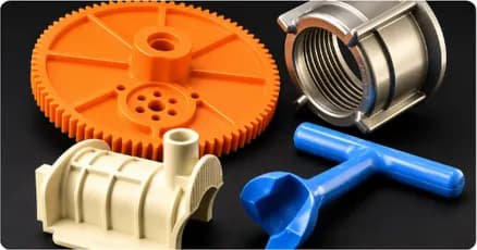 Colorful molded gears and fittings