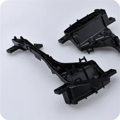 Injection molded black bracket halves