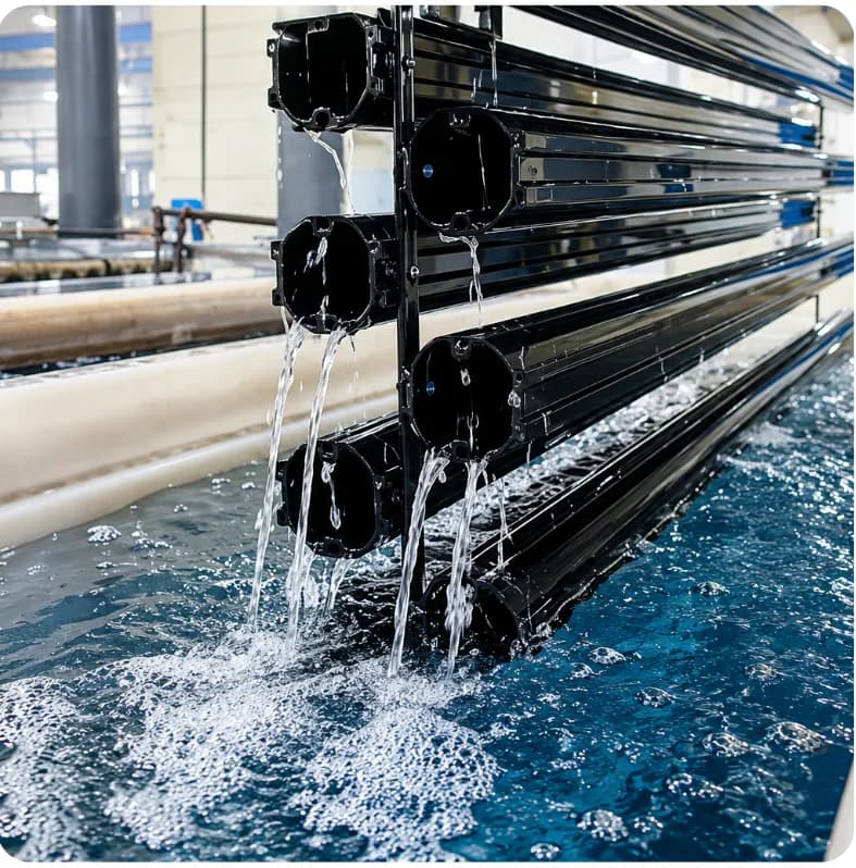 Aluminum components being lowered into an anodizing tank