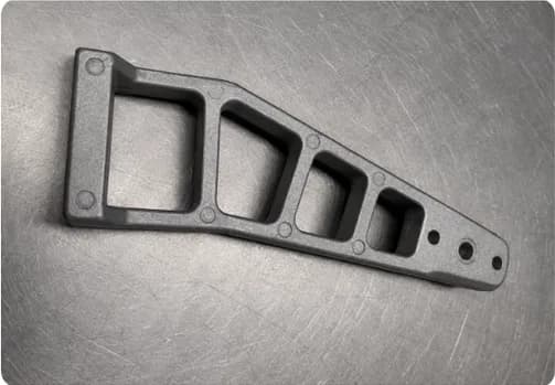 Cast metal angled support bracket