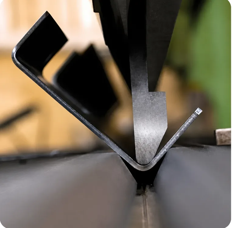 Press brake bending a sheet metal part